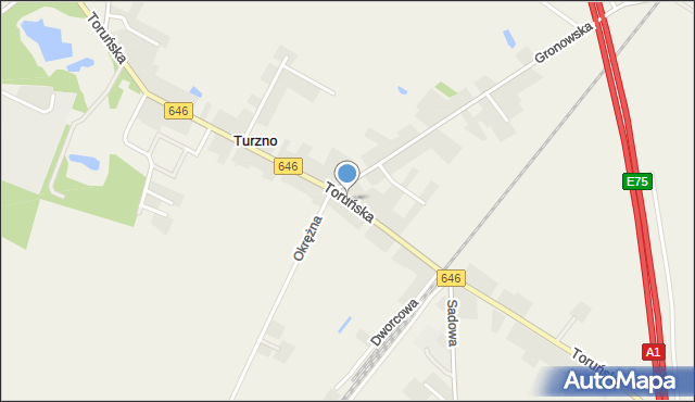 Turzno gmina Łysomice, Toruńska, mapa Turzno gmina Łysomice