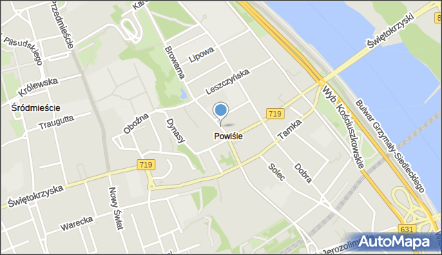 Warszawa, Topiel, mapa Warszawy