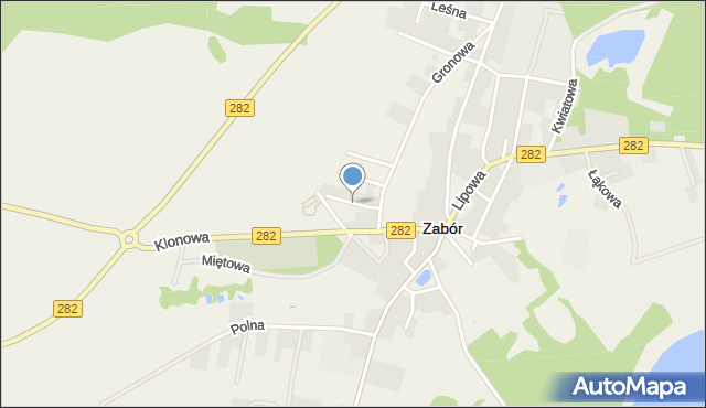 Zabór, Toskańska, mapa Zabór