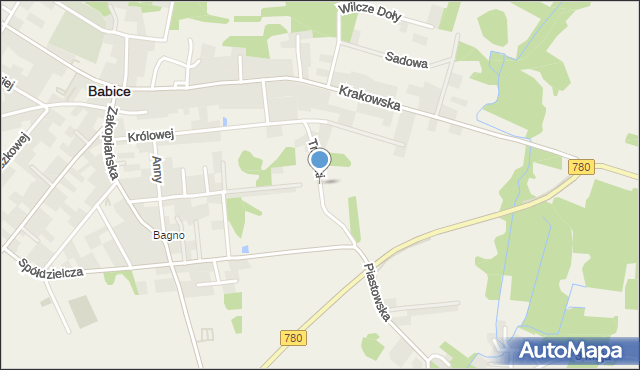 Babice powiat chrzanowski, Trzupki, mapa Babice powiat chrzanowski