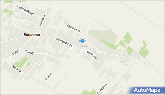 Baranowo powiat ostrołęcki, Trzaskomy Jana, ks., mapa Baranowo powiat ostrołęcki