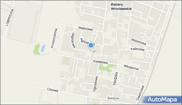 Bielany Wrocławskie, Truskawkowa, mapa Bielany Wrocławskie