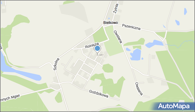 Bielkowo gmina Kolbudy, Trzcinowa, mapa Bielkowo gmina Kolbudy