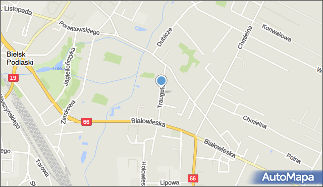 Bielsk Podlaski, Traugutta Romualda, gen., mapa Bielsk Podlaski