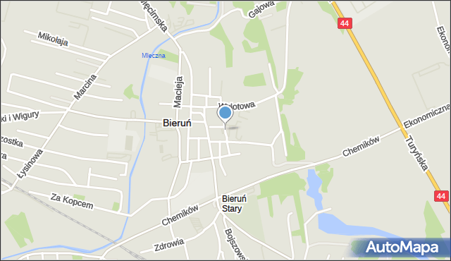 Bieruń, Trochy Jana, ks., mapa Bieruń