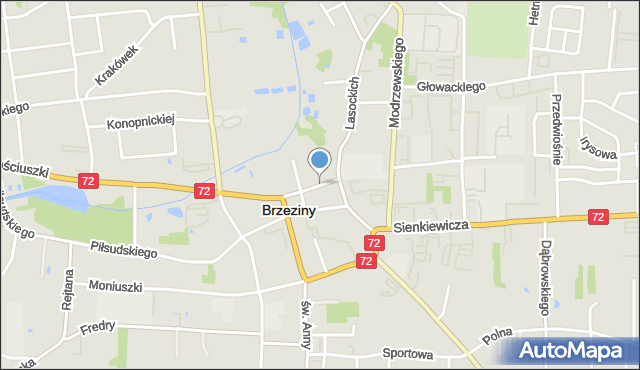 Brzeziny, Traugutta Romualda, gen., mapa Brzeziny