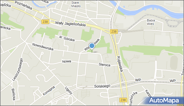 Bydgoszcz, Traugutta Romualda, gen., mapa Bydgoszczy