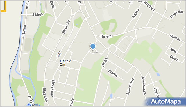 Cieszyn, Trzanowskiego Jerzego, ks., mapa Cieszyna