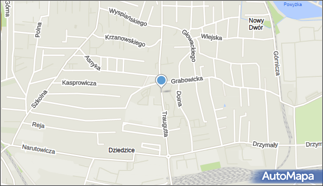 Czechowice-Dziedzice, Traugutta Romualda, gen., mapa Czechowic-Dziedzic