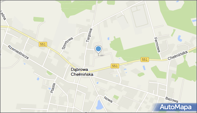 Dąbrowa Chełmińska, Truskawkowa, mapa Dąbrowa Chełmińska