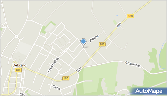 Debrzno, Trębacka, mapa Debrzno