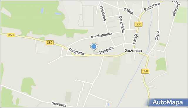 Gozdnica powiat żagański, Traugutta Romualda, gen., mapa Gozdnica powiat żagański