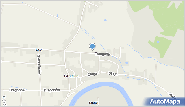 Gromiec, Traugutta Romualda, gen., mapa Gromiec