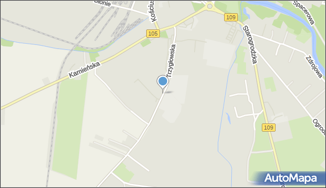 Gryfice, Trzygłowska, mapa Gryfice