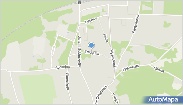 Gubin, Traugutta Romualda, gen., mapa Gubin