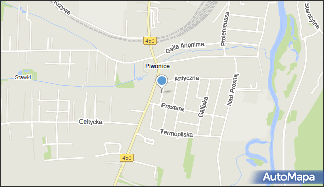 Kalisz, Tracka, mapa Kalisza