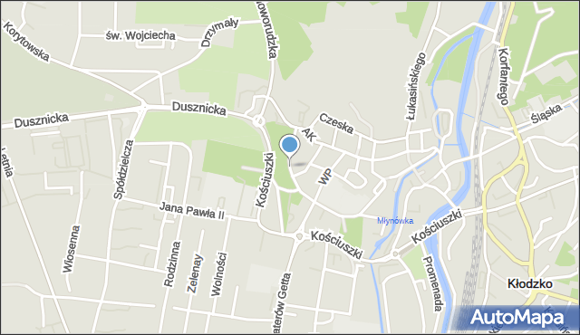 Kłodzko, Traugutta Romualda, gen., mapa Kłodzka