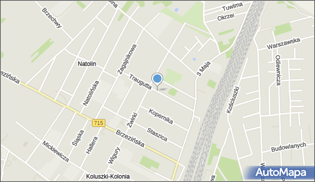 Koluszki, Traugutta Romualda, gen., mapa Koluszki