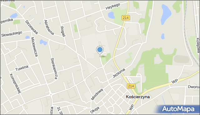 Kościerzyna, Traugutta Romualda, gen., mapa Kościerzyna