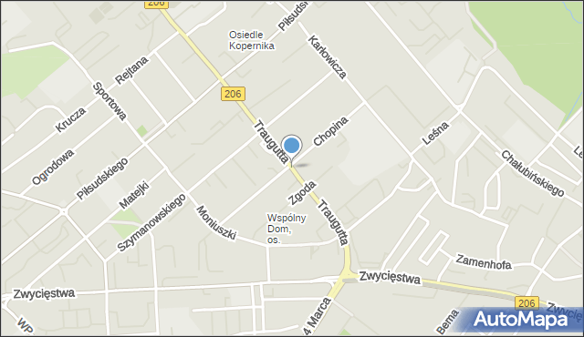 Koszalin, Traugutta Romualda, gen., mapa Koszalina