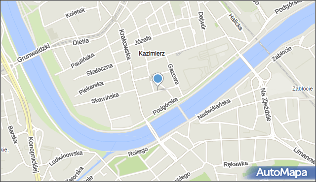 Kraków, Trynitarska, mapa Krakowa