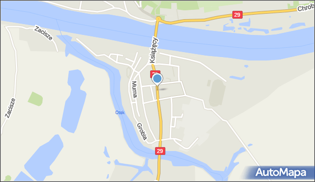 Krosno Odrzańskie, Trakt Książęcy, mapa Krosno Odrzańskie