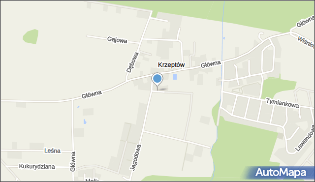Krzeptów, Truskawkowa, mapa Krzeptów