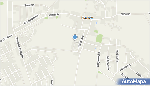 Krzyków gmina Czernica, Truskawkowa, mapa Krzyków gmina Czernica