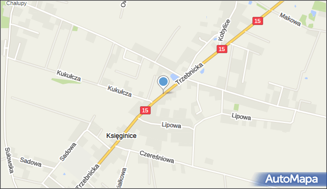 Księginice gmina Trzebnica, Trzebnicka, mapa Księginice gmina Trzebnica