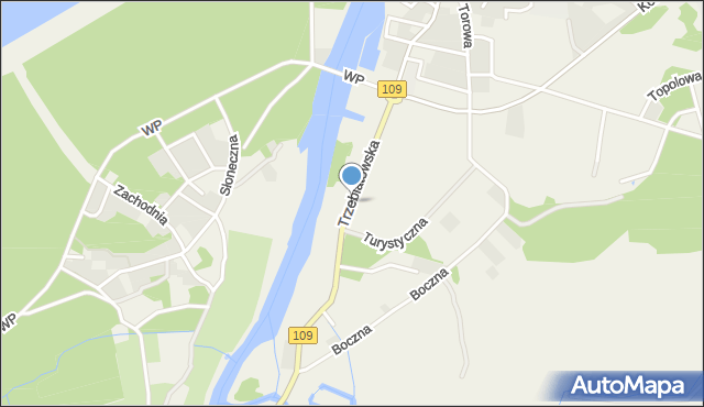 Mrzeżyno, Trzebiatowska, mapa Mrzeżyno