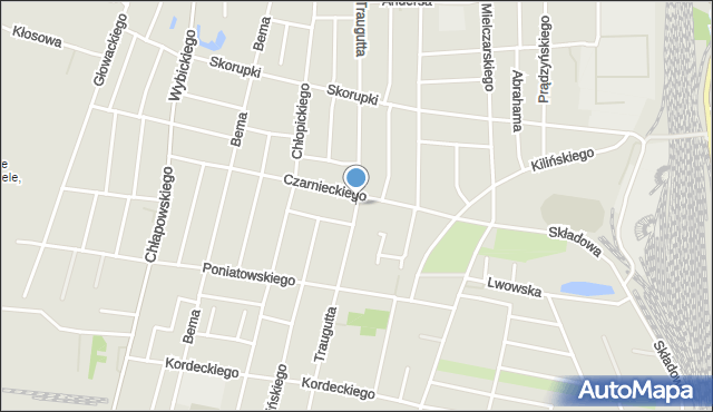 Ostrów Wielkopolski, Traugutta Romualda, gen., mapa Ostrów Wielkopolski