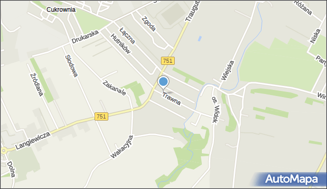 Ostrowiec Świętokrzyski, Trawna, mapa Ostrowiec Świętokrzyski