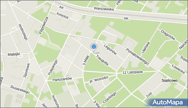 Otwock, Traugutta Romualda, gen., mapa Otwock