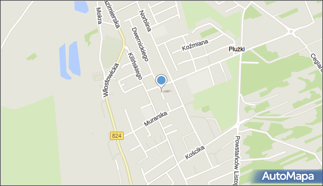 Puławy, Trześniaka Józefa, mapa Puław