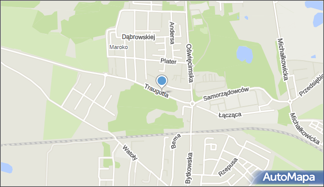 Siemianowice Śląskie, Traugutta Romualda, gen., mapa Siemianowice Śląskie