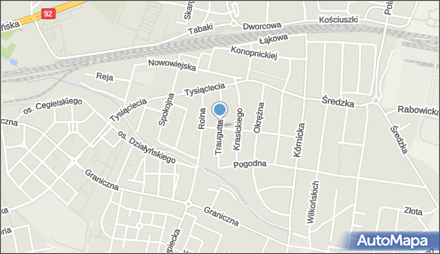 Swarzędz, Traugutta Romualda, gen., mapa Swarzędz