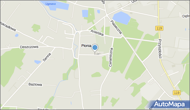 Szczecin, Trawiasta, mapa Szczecina