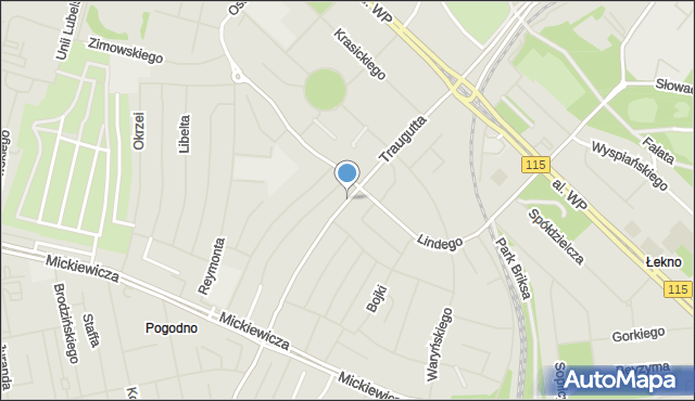 Szczecin, Traugutta Romualda, gen., mapa Szczecina