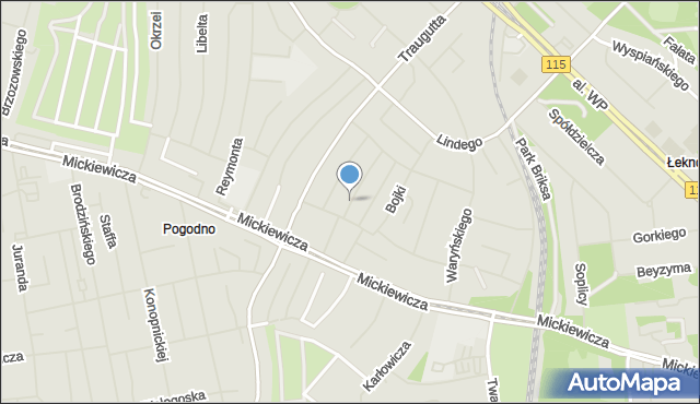 Szczecin, Trentowskiego Bronisława, mapa Szczecina