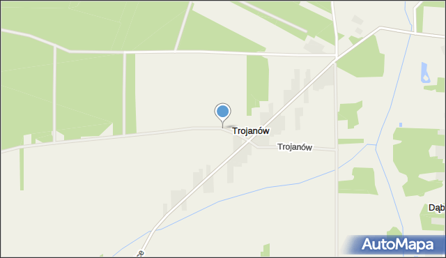 Trojanów gmina Sławno, Trojanów, mapa Trojanów gmina Sławno