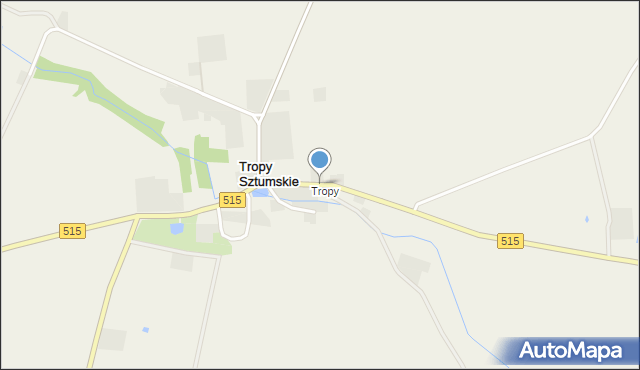 Tropy Sztumskie, Tropy, mapa Tropy Sztumskie