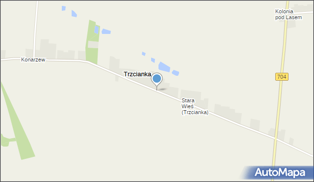 Trzcianka gmina Łyszkowice, Trzcianka, mapa Trzcianka gmina Łyszkowice