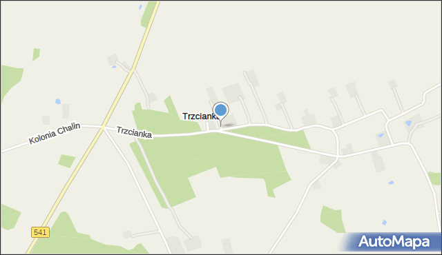 Trzcianka gmina Tłuchowo, Trzcianka, mapa Trzcianka gmina Tłuchowo