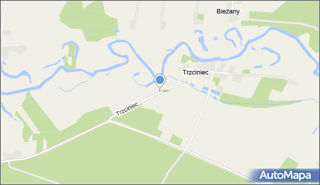 Trzciniec gmina Radzanów, Trzciniec, mapa Trzciniec gmina Radzanów