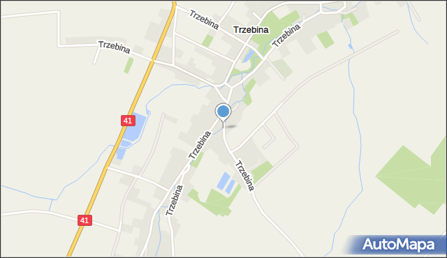 Trzebina gmina Lubrza, Trzebina, mapa Trzebina gmina Lubrza