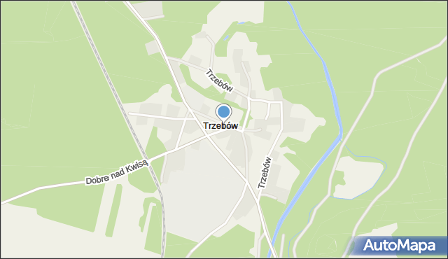 Trzebów gmina Żagań, Trzebów, mapa Trzebów gmina Żagań