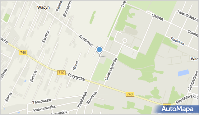 Wacyn, Traktorzystów, mapa Wacyn