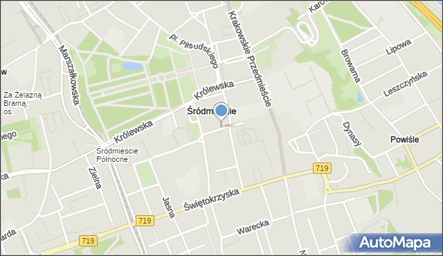 Warszawa, Traugutta Romualda, gen., mapa Warszawy