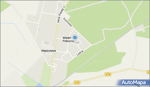Wieleń powiat czarnkowsko-trzcianecki, Traugutta Romualda, gen., mapa Wieleń powiat czarnkowsko-trzcianecki