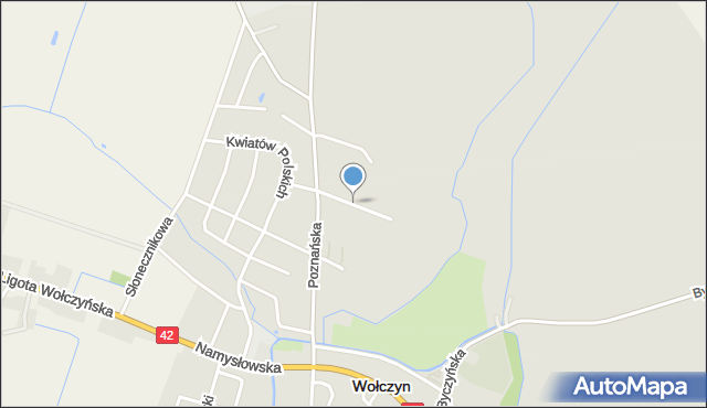 Wołczyn powiat kluczborski, Traugutta Romualda, gen., mapa Wołczyn powiat kluczborski